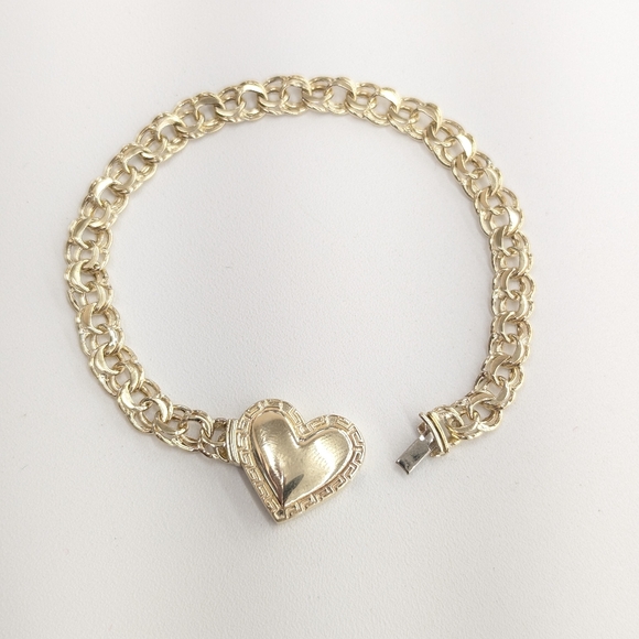 Unbrand Jewelry - 10kt Real Gold Heart Chino Bracelet 7 Inches
